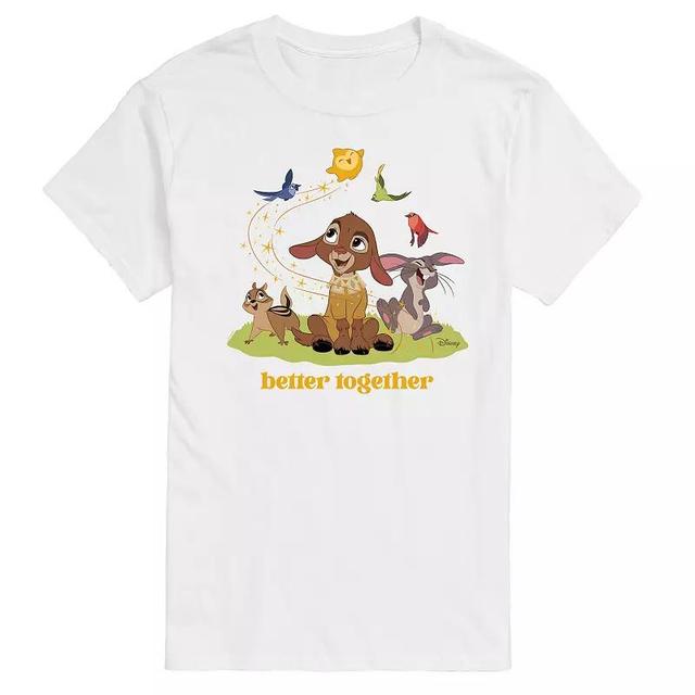 Disneys Wish Valentino Mens Better Together Graphic Tee White Product Image