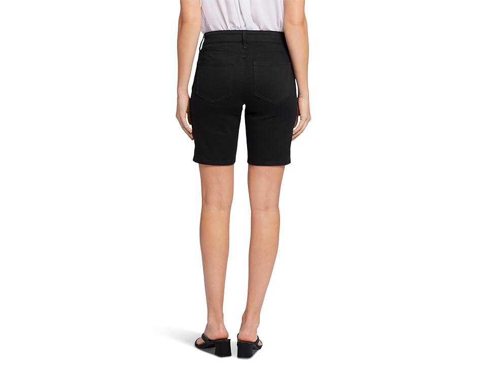 NYDJ Petite Ella Shorts with Sideseam Slits Black) Women's Clothing Product Image