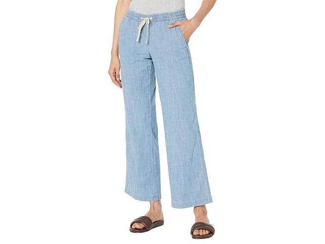 L.L.Bean Lakewashed Pull-On Chambray Wide Leg Pants (Chambray) Women's Casual Pants Product Image