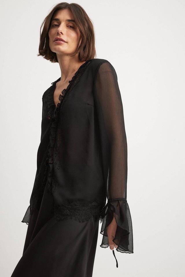 Lace Detail Chiffon Blouse Product Image