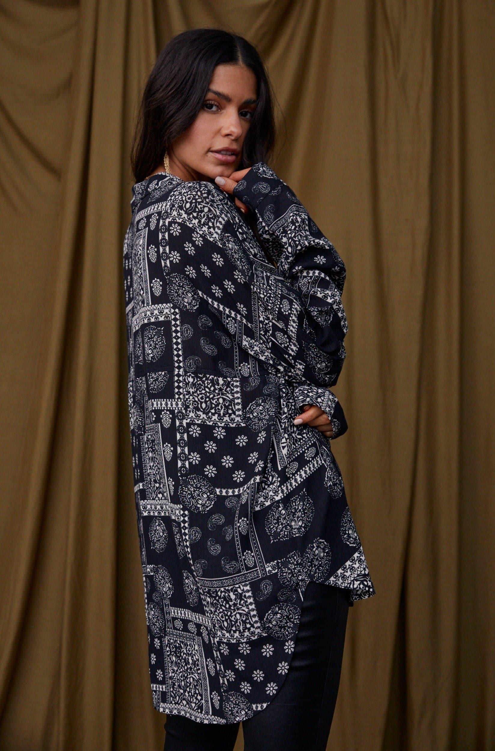 Ashland Black Paisley Button Up Female Product Image