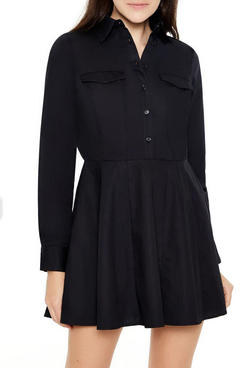 Poplin A-Line Mini Shirt Dress | Forever 21 Product Image