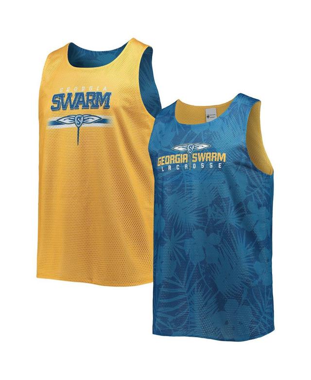 Mens FOCO Yellow/Navy Georgia Swarm Reversible Mesh Tank Top Product Image