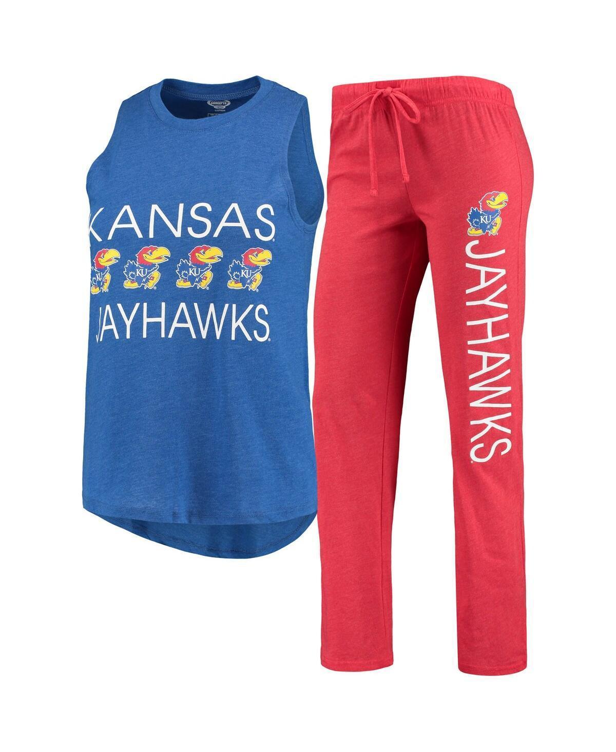 Womens Concepts Sport Royal/Red Kansas Jayhawks Team Tank Top & Pants Sleep Set Product Image