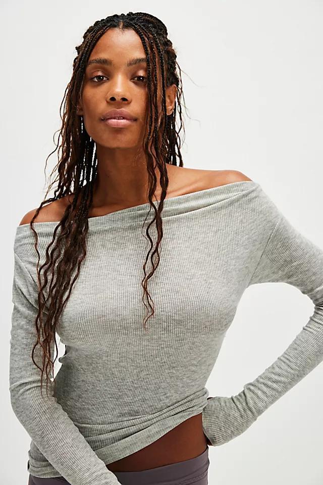 Big Love Rib Off The Shoulder Long Sleeve Product Image