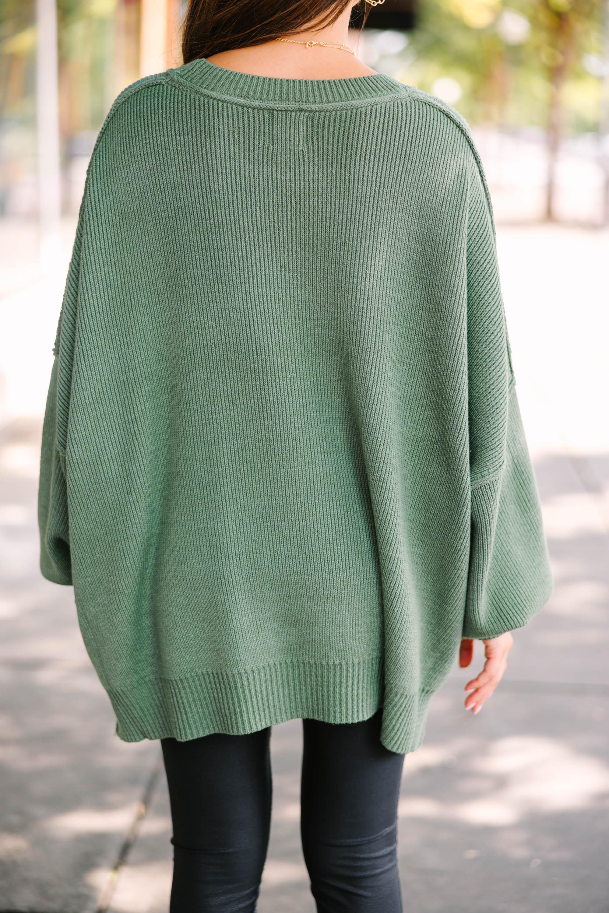 Give You Joy Light Olive Green Dolman Sweater Female Product Image