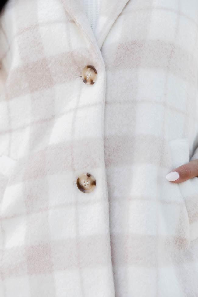 Get On Board Beige Plaid Coat Product Image