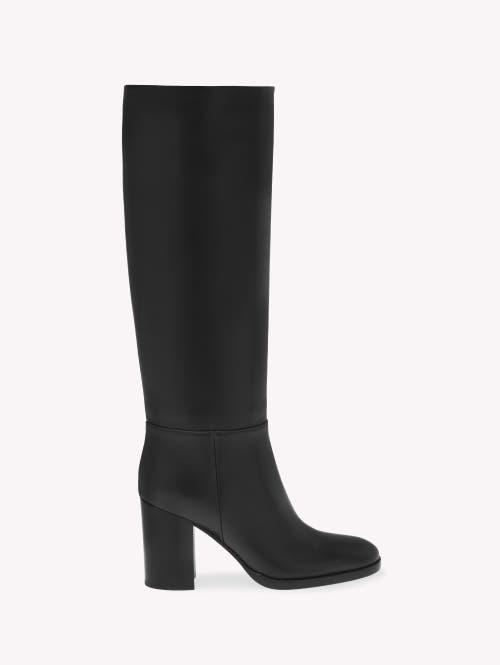 GIANVITO ROSSI Santiago 85 Leather Knee-high Boots In Black Product Image