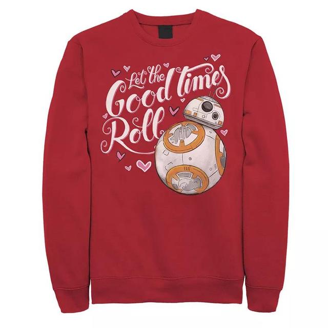 Mens Star Wars Valentines Good Times Roll Hearts Graphic Fleece Pullover Product Image