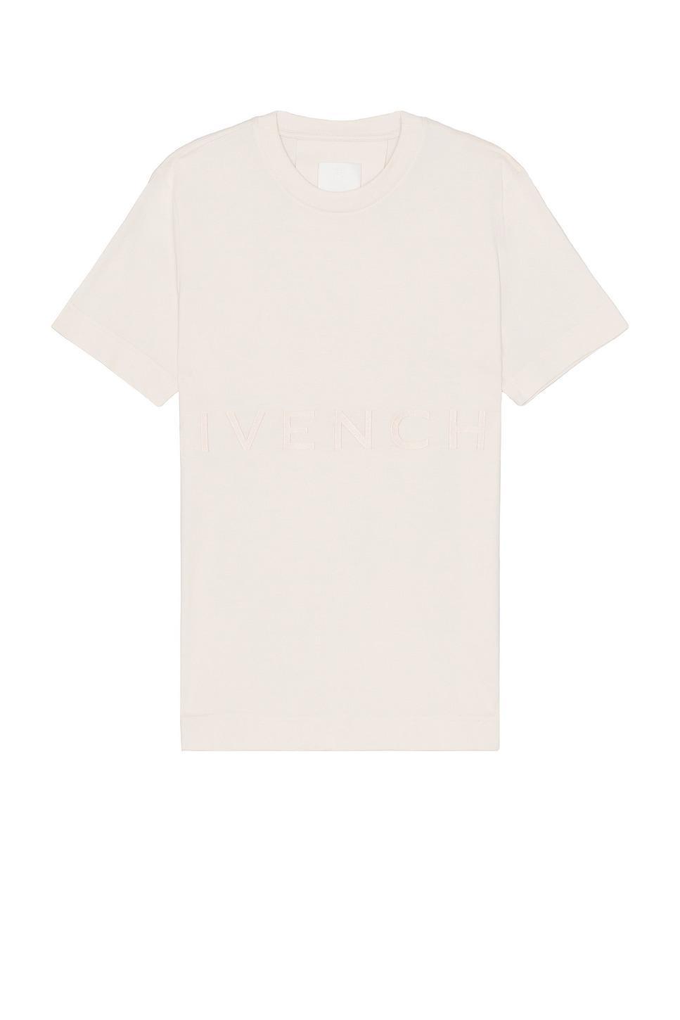 Givenchy Slim Fit Branding Embroidery Tee in Pink Product Image