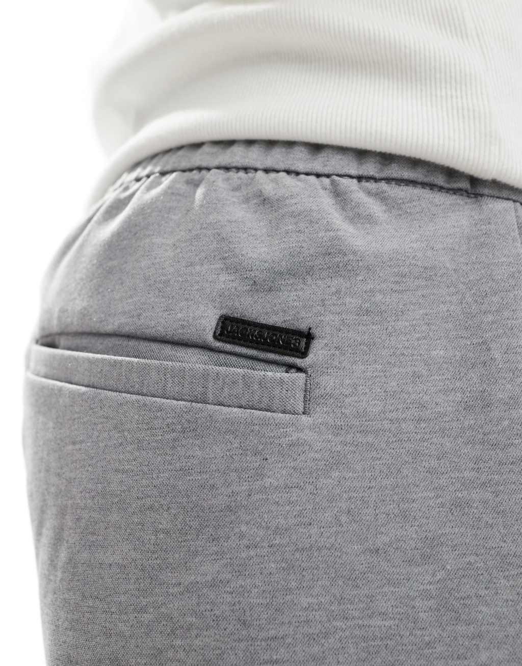 Jack & Jones drawstring tapered pants in heather gray  Product Image