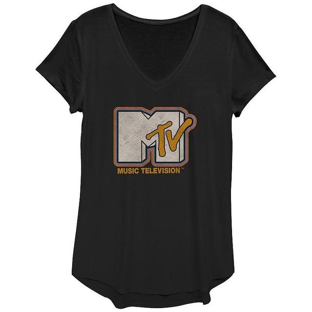 Womens MTV Music Television Stripes Logo Graphic Tee, Girls Product Image