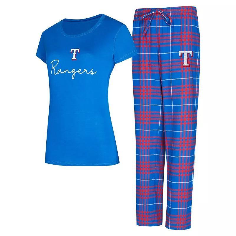 Womens Concepts Sport Texas Rangers Vector T-Shirt & Pants Sleep Set Product Image