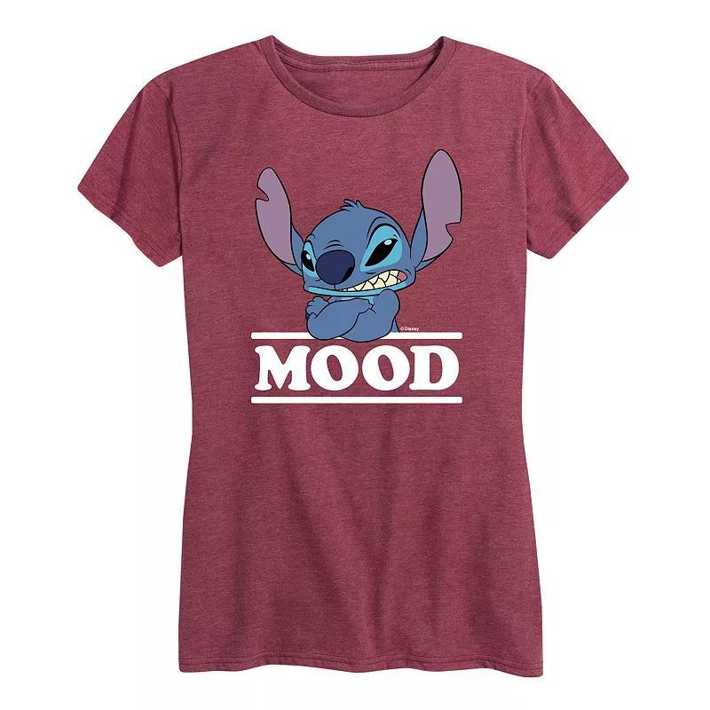 Disneys Lilo & Stitch Womens Mood Graphic Tee Heather Grey Product Image