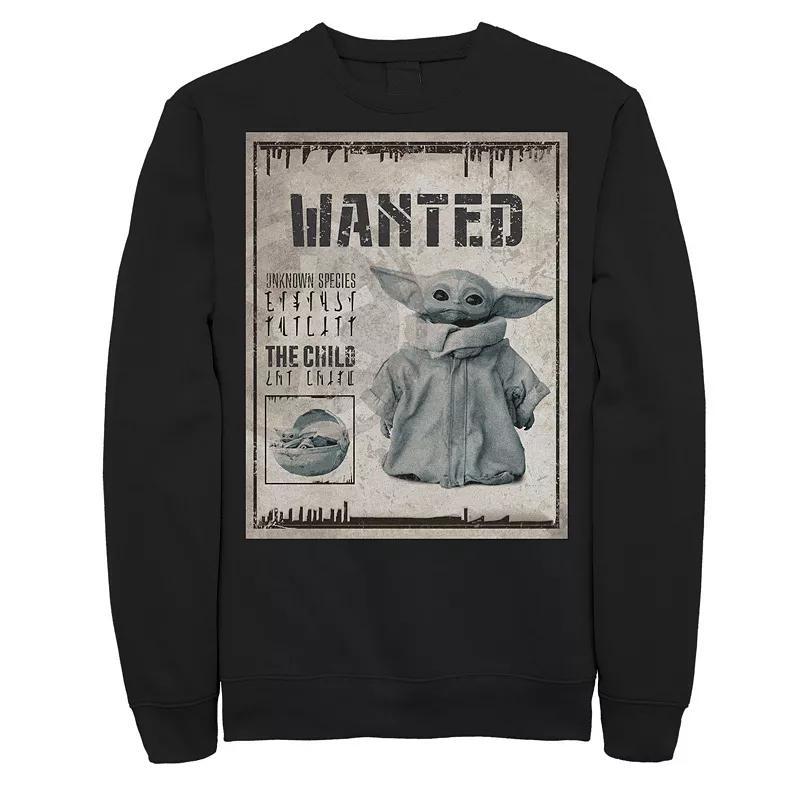 Mens Star Wars The Mandalorian The Child Aka Baby Yoda Wanted Poster Sweatshirt Blue Product Image