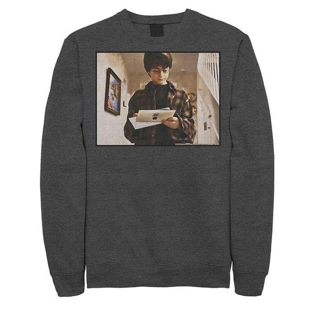 Mens Harry Potter Hogwarts Letter To Harry Nostalgia Style Photo Color Sweatshirt Grey Heather Product Image