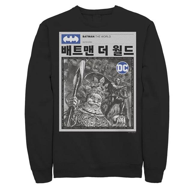 Mens Batman The World Kanji Style News Poster Sweatshirt Product Image