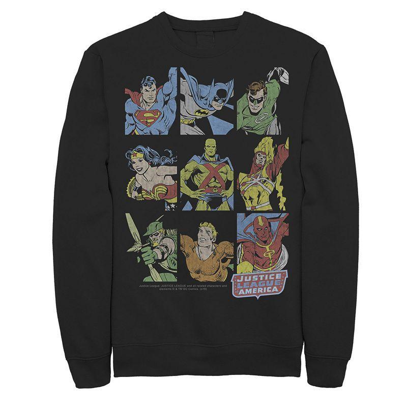 Mens DC Comics Justice League Of America Portrait Panels Sweatshirt Product Image