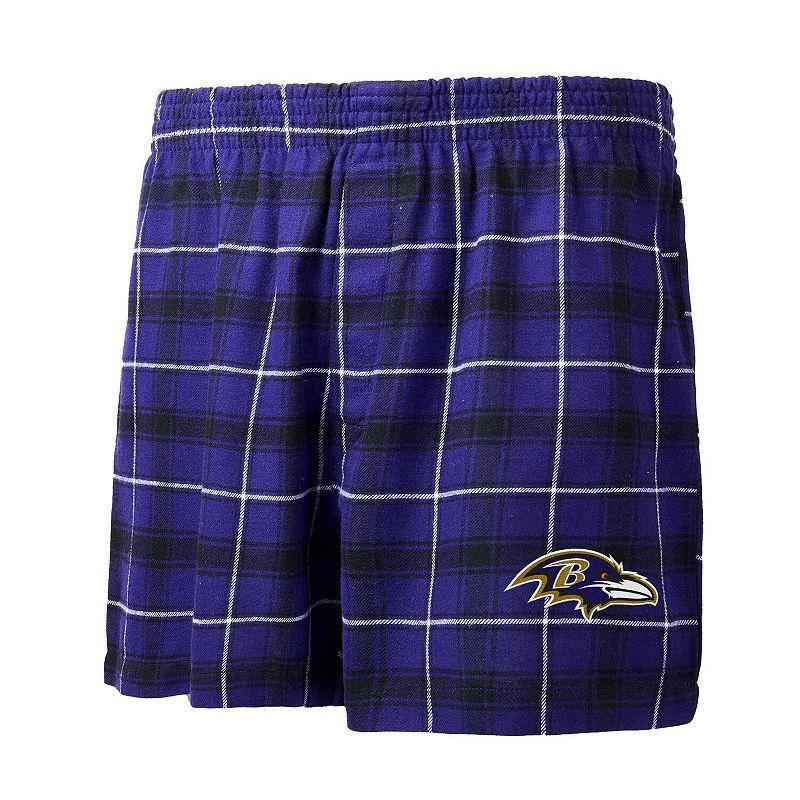 Mens Concepts Sport /Black Baltimore Ravens Ledger Flannel Boxers Product Image