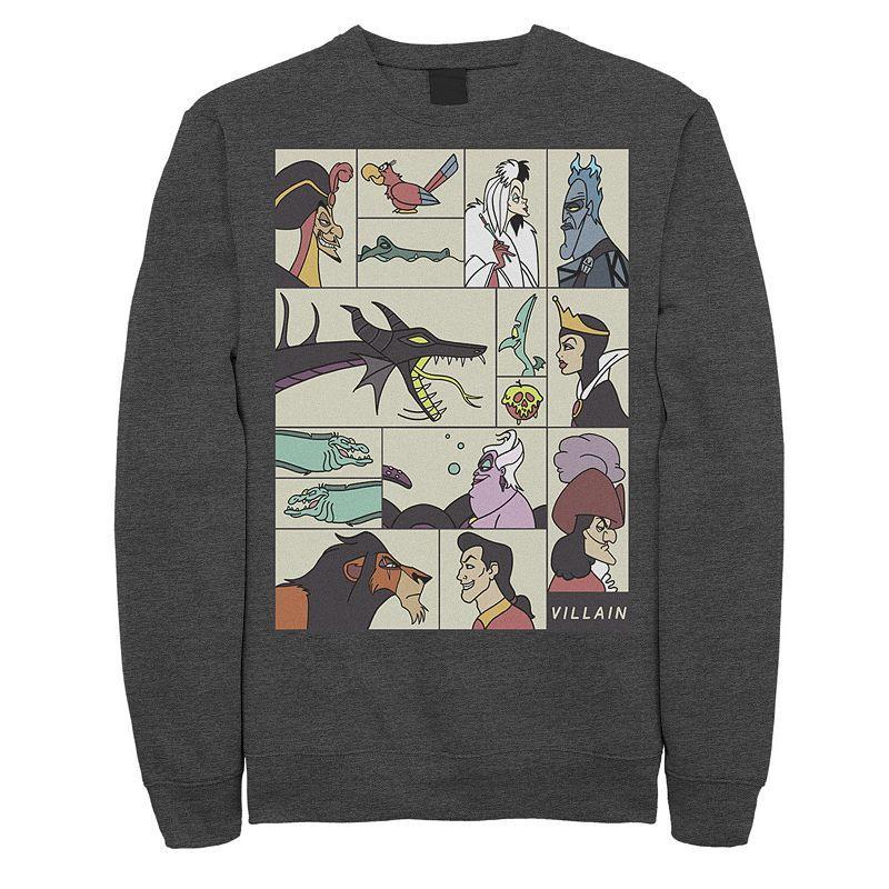 Disney Villains Mens Comic Style Portrait Panels Sweatshirt Blue Product Image