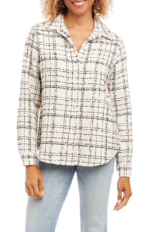 Karen Kane Plaid Cotton Blend Shirt Jacket Product Image