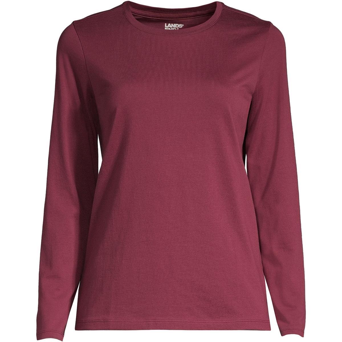 Petite Lands End Relaxed-Fit Supima Cotton Crewneck Tee, Womens Product Image