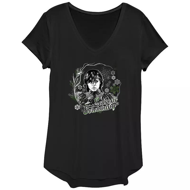 Womens Wednesday Seasons Screaming Graphic Tee Product Image