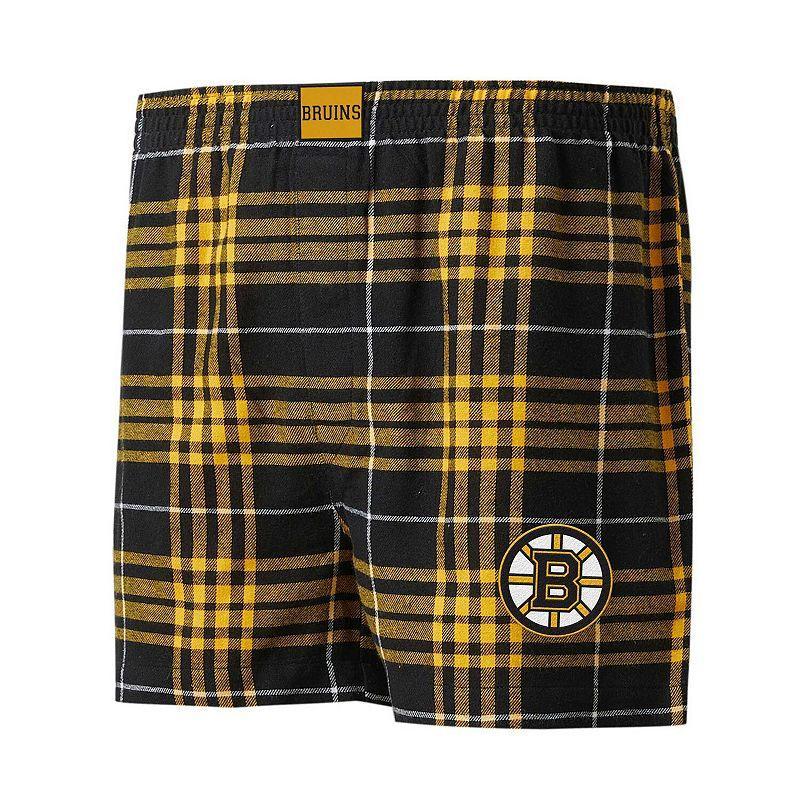 Mens Concepts Sport /Gold Boston Bruins Concord Flannel Boxers Product Image