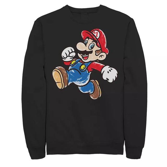 Big & Tall Nintendo Super Mario Bros Jumping Draw Fleece Sweatshirt, Mens Product Image