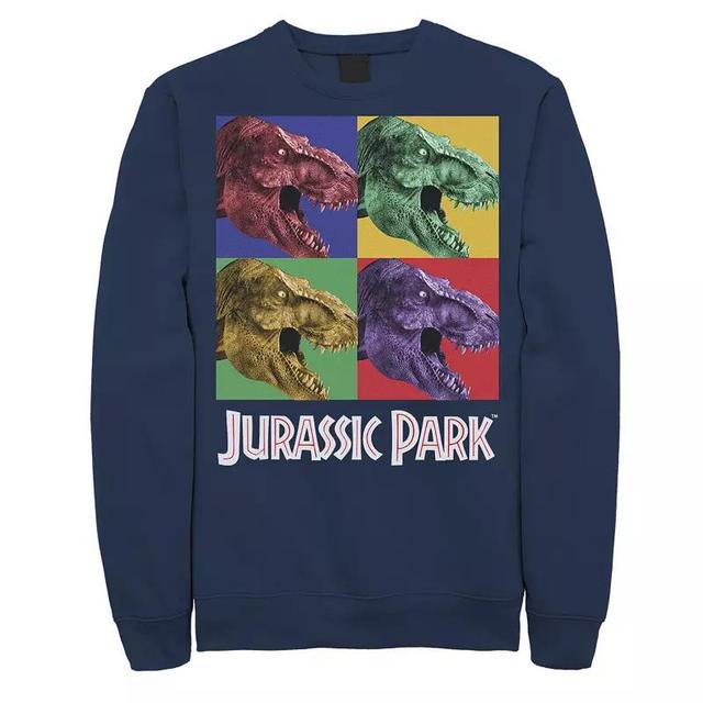 Mens Jurassic Park Four Square Dino Pop Art Style Pullover Fleece Product Image