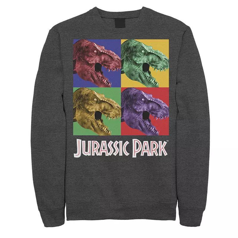 Mens Jurassic Park Four Square Dino Pop Art Style Pullover Fleece Product Image