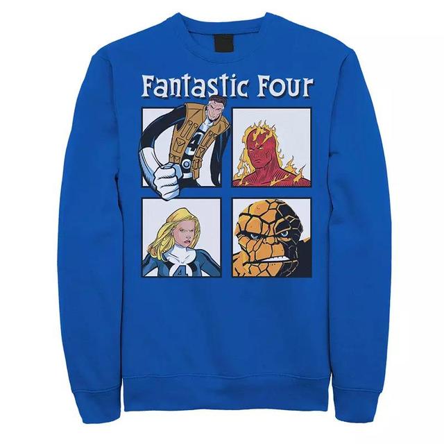 Mens Marvel Fantastic Four Ready To Fight Portrait Panels Tee Blue Product Image