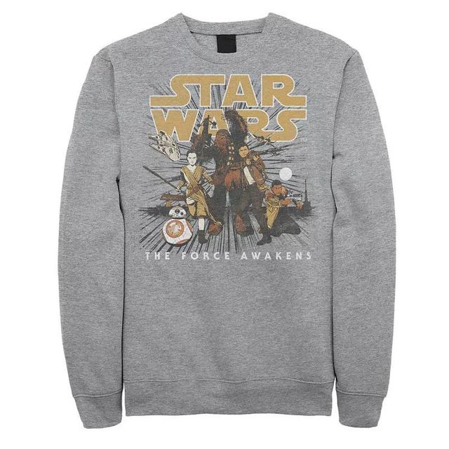 Mens Star Wars The Force Awakens Group Collage Sweatshirt Athletic Grey Product Image