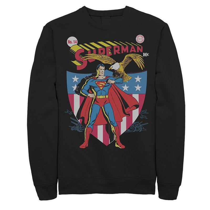 Mens DC Comics Superman Stars And Stripes Poster Sweatshirt Product Image