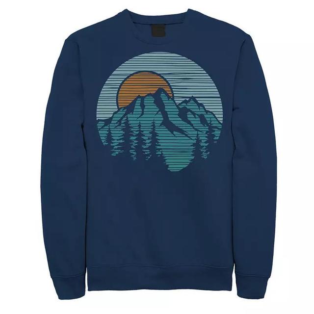 Mens Mountain Line Art Circle Logo Sweatshirt Blue Product Image