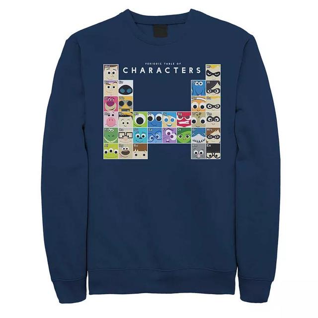 Mens Disney Pixar Periodic Table Of Characters Fleece Sweater Blue Product Image