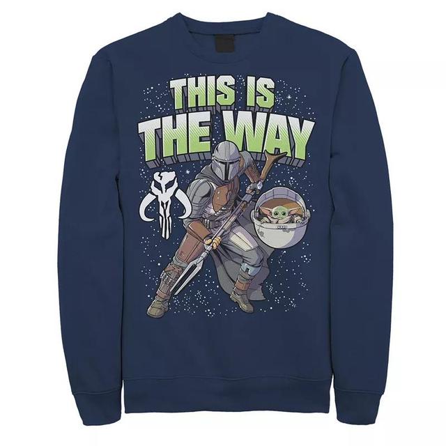 Mens Star Wars: The Mandalorian This Is The Way Action Pose Sweatshirt Blue Product Image