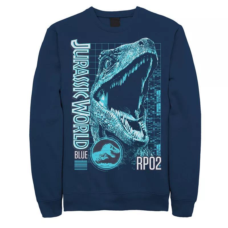 Mens Jurassic World Two Blue Face Tech Schematic Sweatshirt Product Image