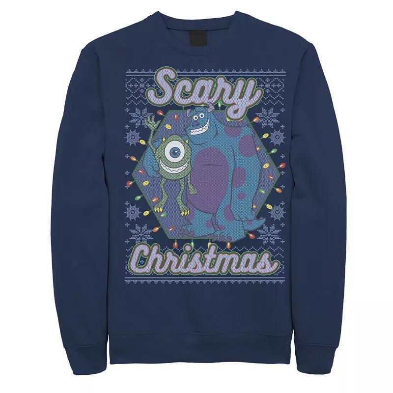 Mens Disney / Pixar Monsters, Inc. Scary Christmas Fleece Blue Product Image