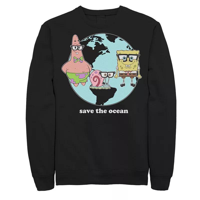 Mens Nickelodeon SpongeBob SquarePants Group Save The Ocean Sweatshirt Product Image