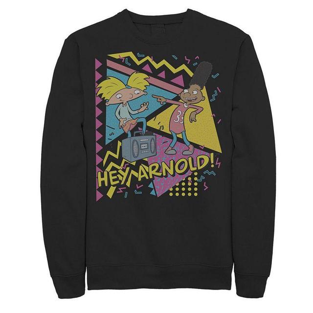 Mens Hey Arnold Retro Geometric Fleece Black Product Image