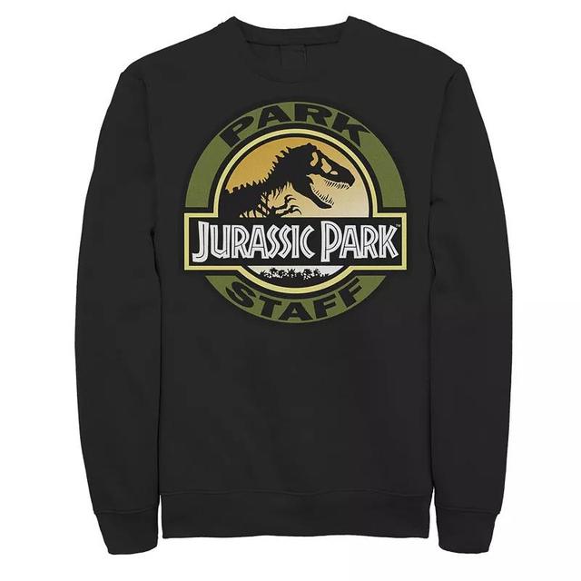 Mens Jurassic Park Staff Icon T-Rex Skeleton Fleece Graphic Pullover Product Image