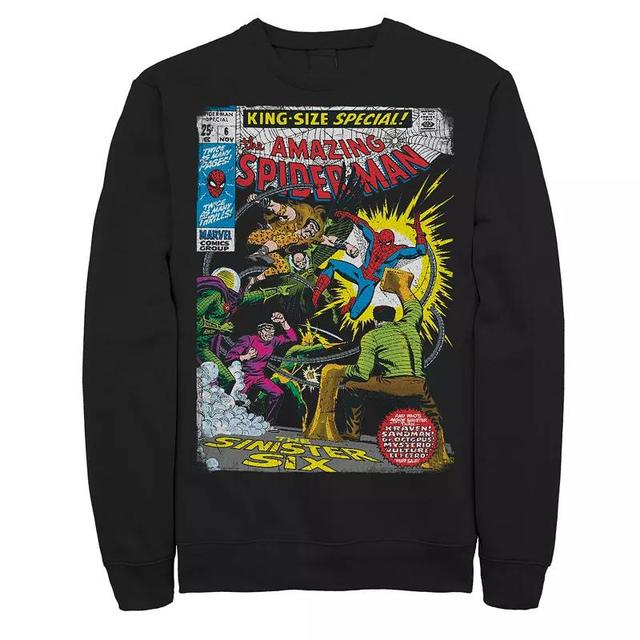 Big & Tall Spiderman The Sinister Six Comic Cover Fleece Graphic Pullover, Mens Product Image