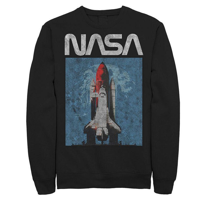 Mens NASA Logo Shuttle Rocket Ship Poster Style Sweatshirt Product Image