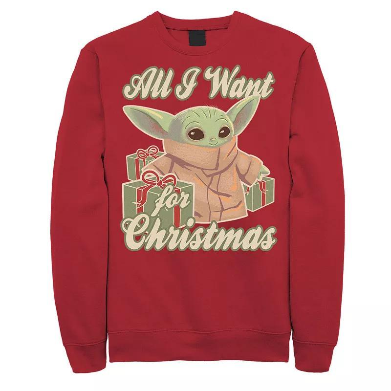 Mens Star Wars The Mandalorian The Child All I Want For Christmas Sweatshirt Product Image