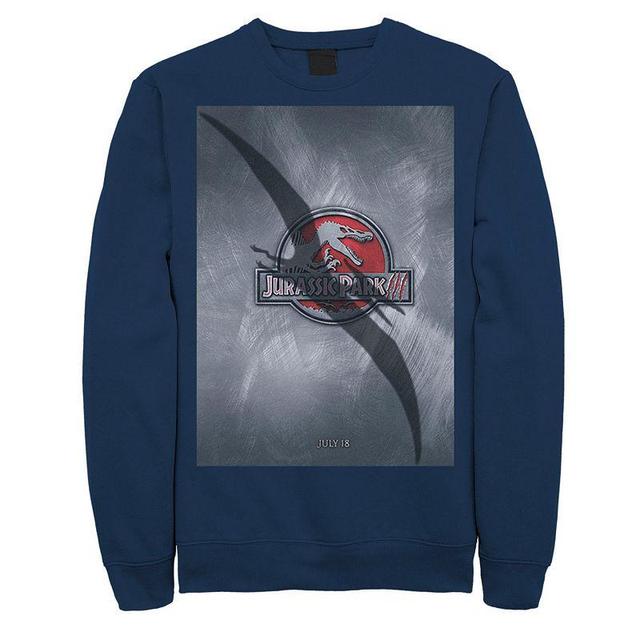 Mens Jurassic Park 3 Movie Poster Pterodactyl Sweatshirt Athletic Grey Product Image