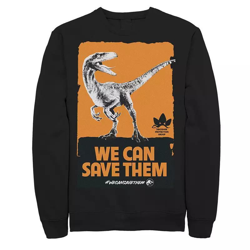 Mens Jurassic World We Can Save Them Poster Sweatshirt Blue Product Image