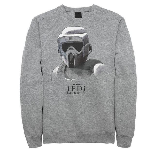 Mens Star Wars Jedi Fallen Order Grayscale Sweatshirt Athletic Grey Product Image