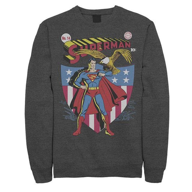 Mens DC Comics Superman Stars And Stripes Poster Sweatshirt Product Image