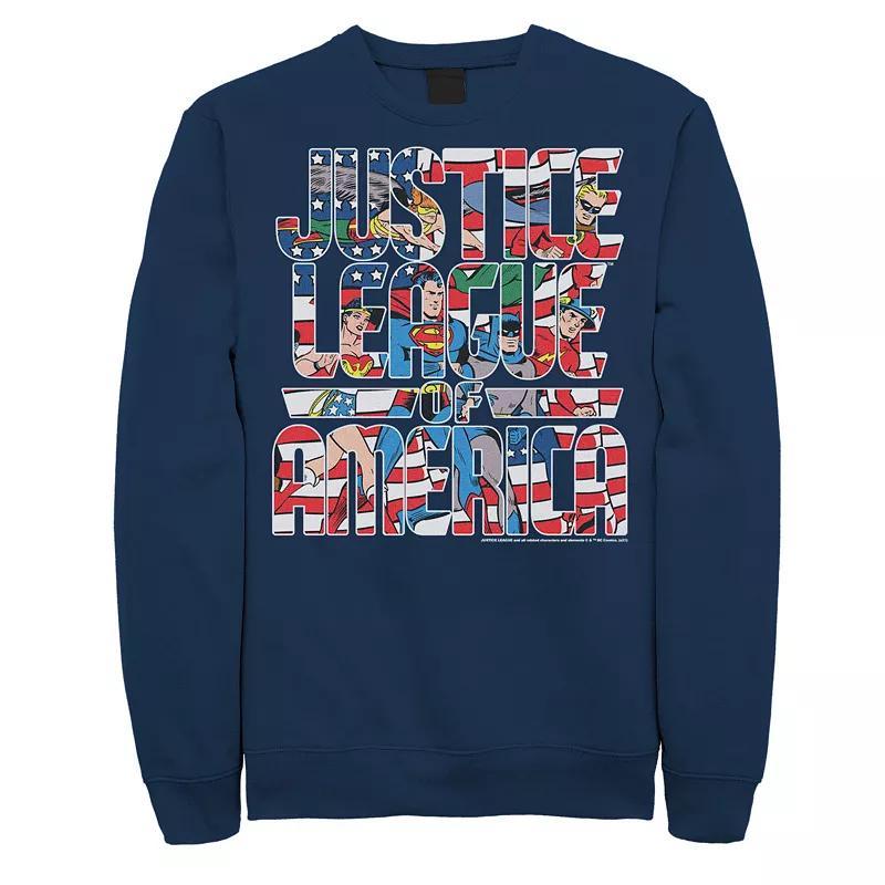 Mens Justice League America Fourth Of July Graphic Fleece Blue Product Image